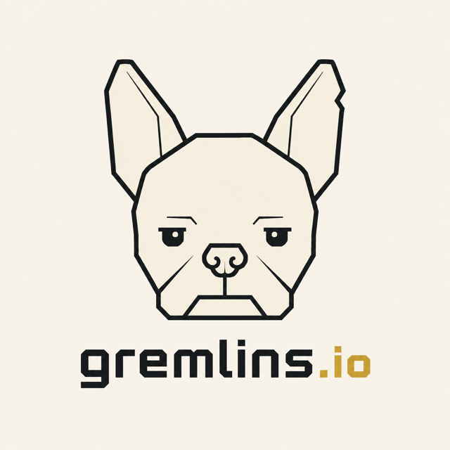 gremlins.io — geometric French bulldog master mark
