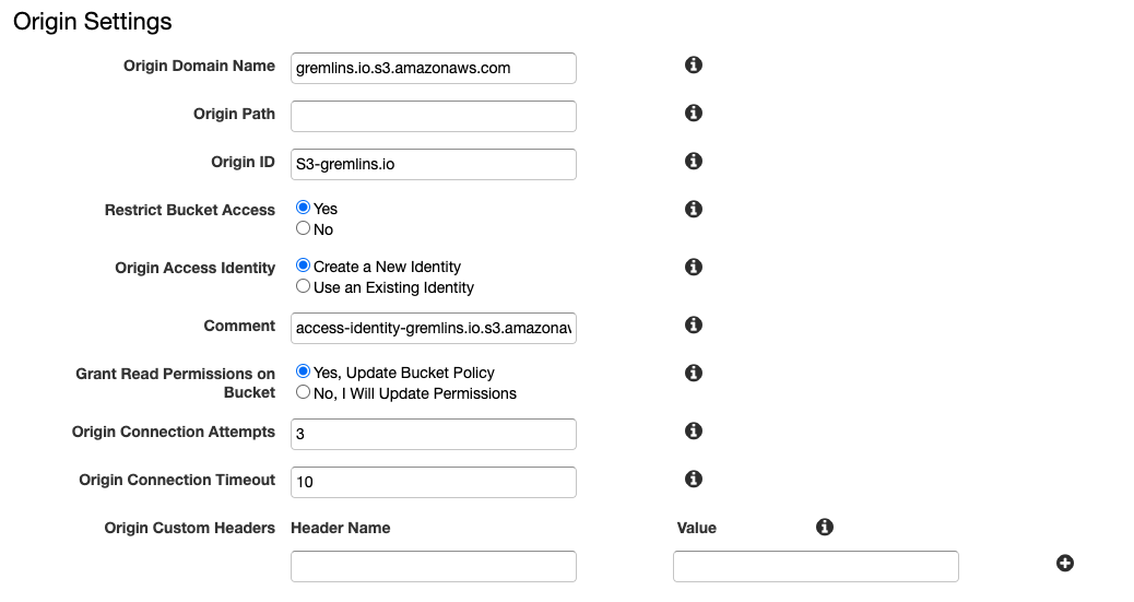 Origin Settings