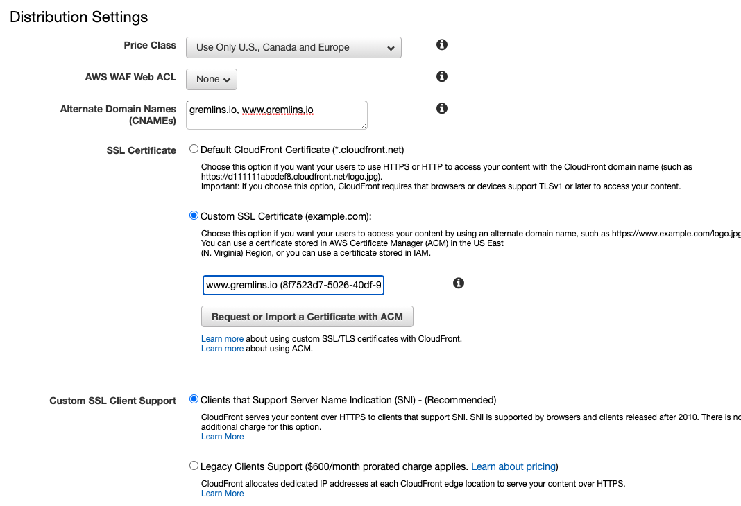 Distribution Settings