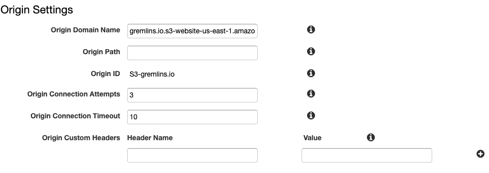 Origin Settings